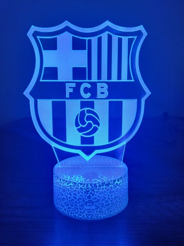 Lámpara Led Ilusion 3d Barcelona España 7 Colores Led
