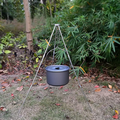 Trípode Para Acampar Parrilla Para Cocinar Fogata Trípode