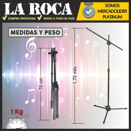 Imagen 7 de 10 de Combo Microfono Profesional Pie De Microfono Con Funda