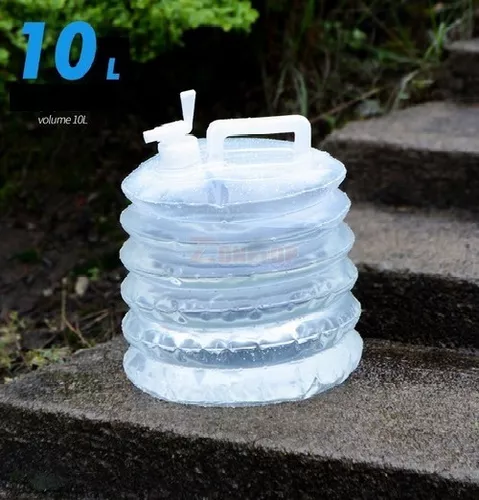 Bidón de agua 10 Litros plegable con grifo para camping Quechua