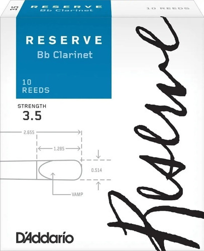 Cañas Daddario Reserve Para Clarinete Bb N3.5 X10 Dcr1035