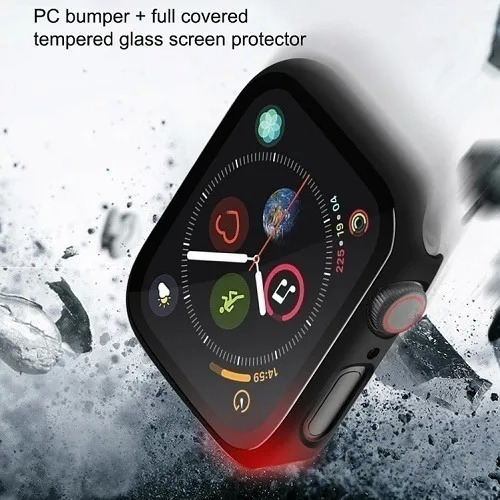Imagen 3 de 10 de Funda Protectora Compatible Apple Watch Full Cover Vidrio 9h