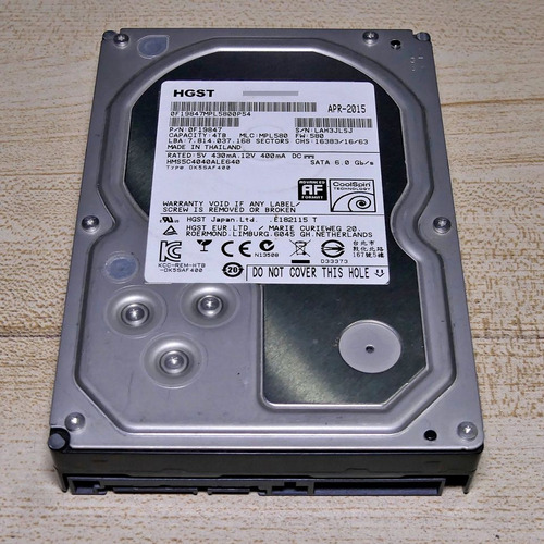 Disco Duro Hgst De 4tb Sata 3.5  Excelente Estado 