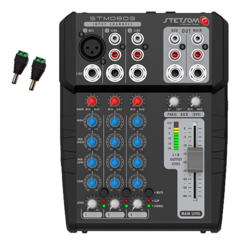 Mesa De Som Stetsom Mono Stm0803+ Vts Sequenciador Taramps 12v