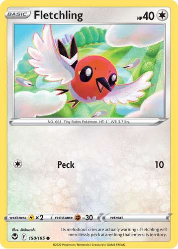 Fletchling 150/195 Pokemon Card Silver Tempest