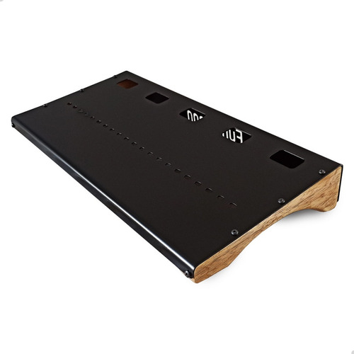 Pedalboard Luxo Detalhe Em Madeira Universal Com Velcro Cor Preto