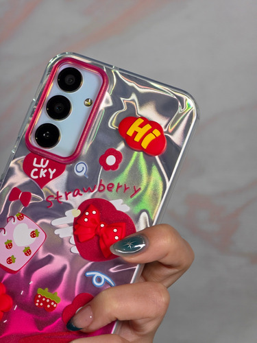 Funda Muñequitos 3d Antigolpes Para Samsung Elegi Modelo Strawberry A55