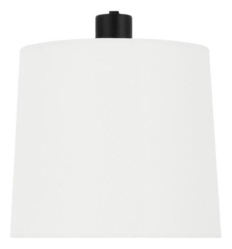 Lámpara De Pie Negro Mate Con Pantalla De Tela Blanca 1.4 Mt Pantalla Blanco