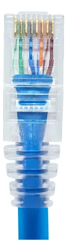 Cabo De Rede Patch Cord Rj45 Cat5e - 30 Cm Azul Com Capa