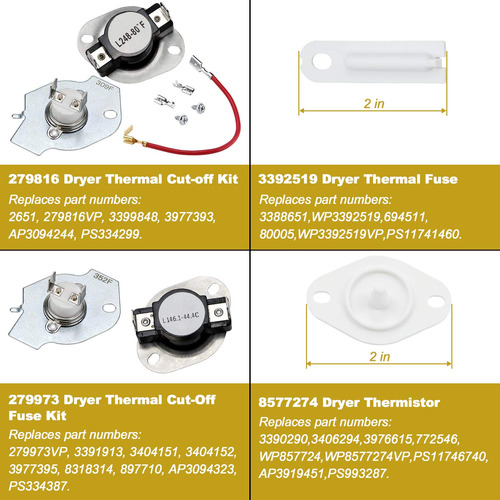 Kit De Elemento Calefactor 3387747 Wp3387747- Compatible
