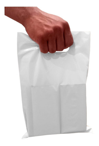 Bolsas Plásticas Para Boutique Color Blanco De 20x30 