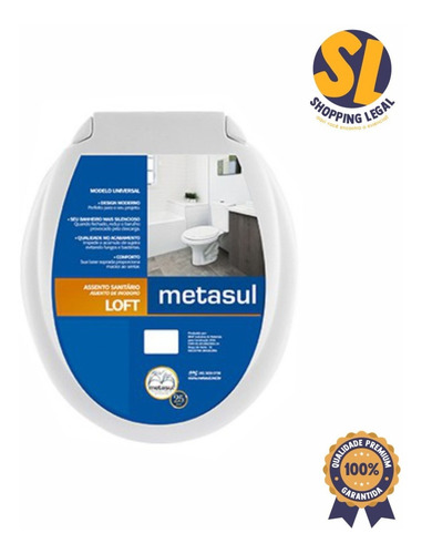 Imagem 2 de 6 de Assento Sanitário Loft Metasul Branco