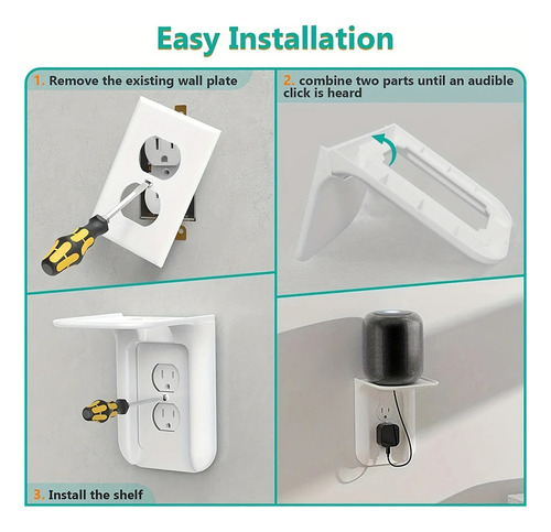 Estante De Pared Con Enchufe Que Ahorra Espacio
