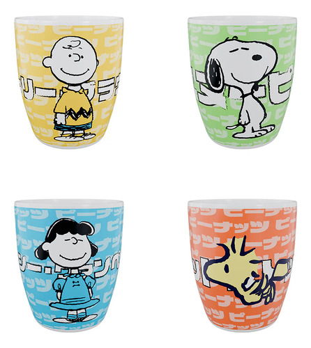Vajilla Peanuts Snoopy (4 Tazas, 4 Bowls, 4 Platos)