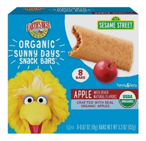 2pz Barras Cereal Earth's Best Fresa Y Manzana