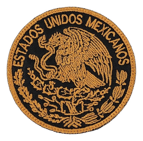 Parche Bordado Aguila De Mexico Mostaza 7.5x7.5cm Para Coser