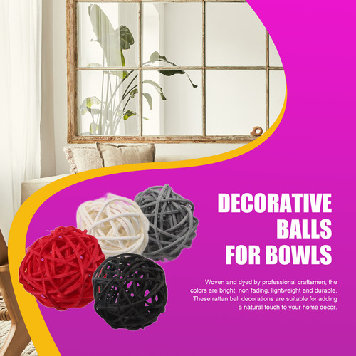 Ol Bolas De Ratán De 2 Pulgadas Decorativas Para Decoración