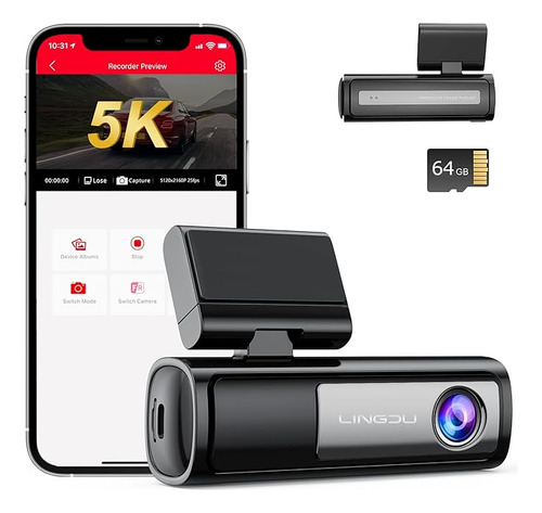 Lingdu Ld06 5k/4k/2.5k Dash Cam 5ghz Wifi Y Gps, Tarjeta Sd