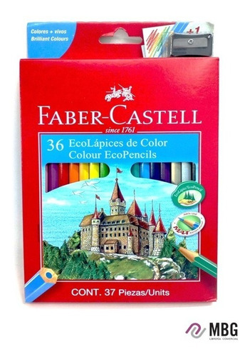 Lapices Eco De Colores Faber Castell Por 36 Und + Sacapuntas