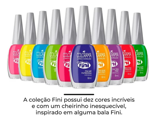 Kit Esmalte Colorama Fini 10 Cores Com Cheiro Lançamento