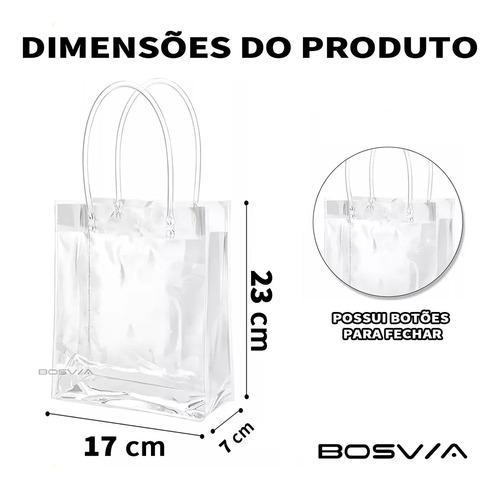 30 Fiestas Bolsas De Regalo Con Asa Transparente 17x23x