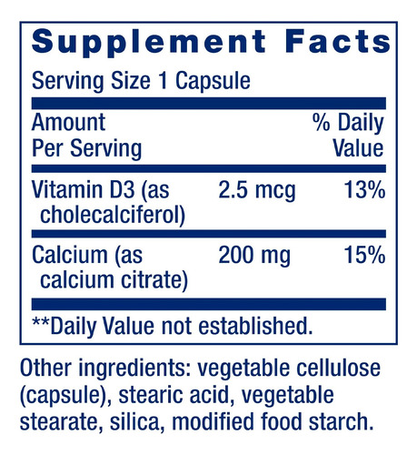 Citrato Cálcio, Vit. D Life Extension 200 Caps Importado