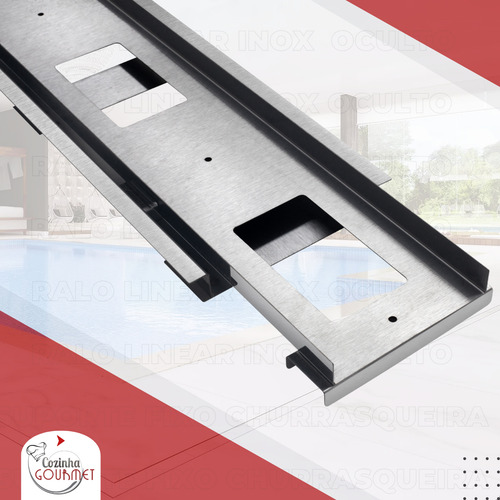 Ralo Linear Infinito 90 X 10cm Oculto Inox 304 Área Externa