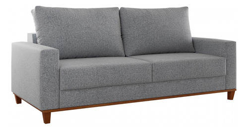 Sofá 2 Lugares Gibran Linho Inox - Viero Móveis Cor Cinza