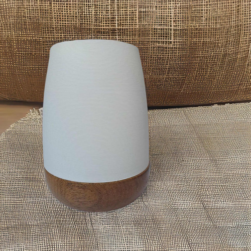 Velador Nórdico Base Madera Minimalista Incluye Lámpara 