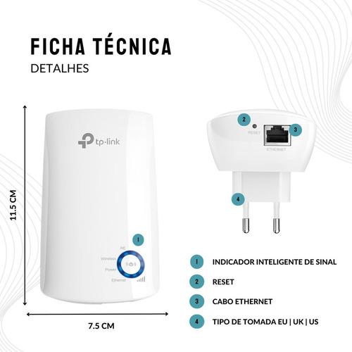 Repetidor De Sinal Tp-link Wi-fi Branco Bivolt Original