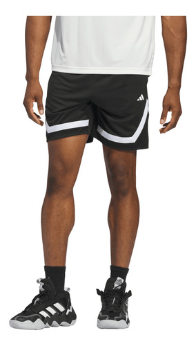 Short adidas Basquetbol Pro Block Hombre Negro