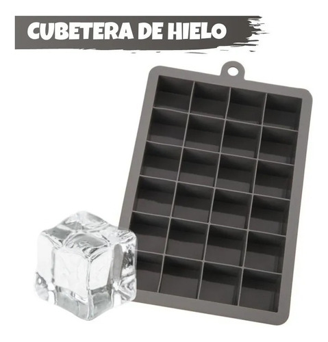 Cubetera De Silicona Para Hacer Hielos Hielera Color Gris 24 Cubos 3x3