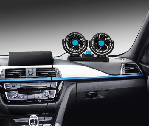Ventilador Dual 12v Giro 360° Auto Camioneta Potente Aire Ca