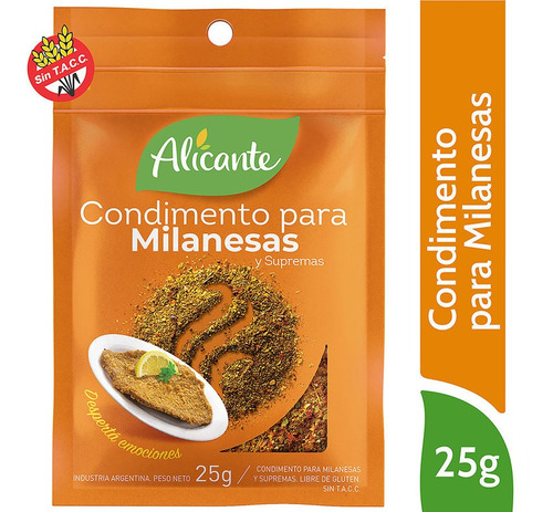 Alicante Condimento Para Milanesas Y Supremas X 25 Gr