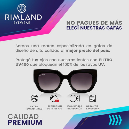 Imagen 5 de 8 de Gafas De Sol Lentes De Sol Rimland Peppers Negro