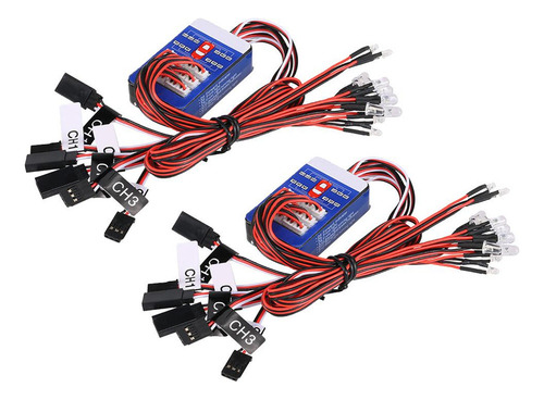 Jj 2x De Luces Intermitentes Led A Escala 1/10 Rc Compatible