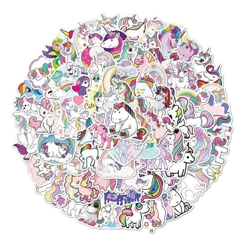 Unicornios - Set De 50 Stickers / Calcomanias