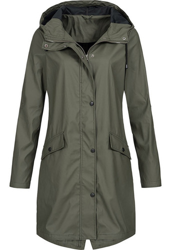 Chaquetas C Para Mujer Solid Rain Outdoor, Talla Grande, Imp