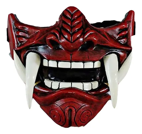 Samurai Japonés Oni Mask Máscara De Látex Para Media Cara