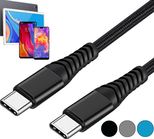 Cabo Rápido Usb Para Duplo Tipo- C Nylon 3a 1 M, Para Apple Samsung Xiaomi Oppo