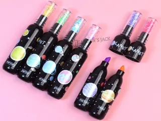 Mini Marcatextos Colores Neon 6 Pzs Botellita Planeta Cute