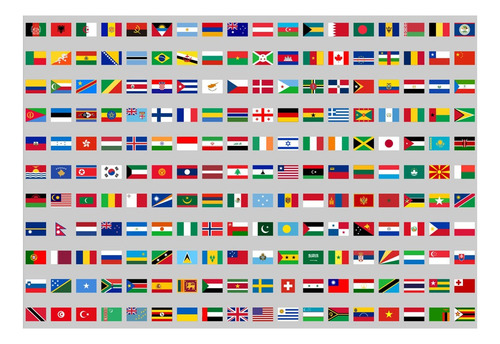 Bandeira Com Os Países Do Mundo 2,20m X 1,50m Cor