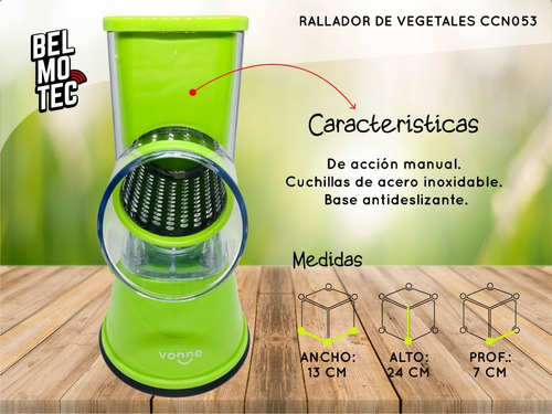 Rallador De Verduras Manual C/ Cortador Rebanador Vegetales