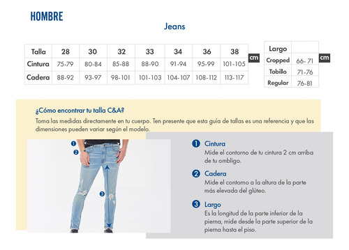 Jeans Corte Super Skinny De Hombre C&a Stretch Básicos