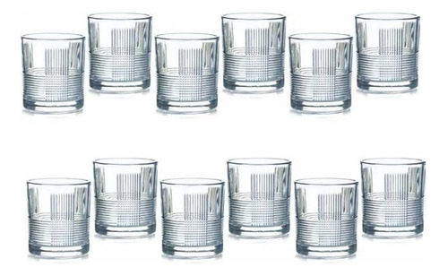 Vaso X12 Unidades 330 Ml Labrado Set X6 Vaso Whisky Chilcano