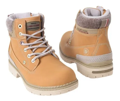 Bota Borcego Mujer Lady Stork Mabel Cordon Invierno Pu o