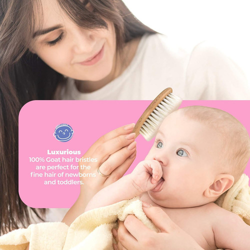 Occobaby Juego De Cepillos De Madera Para Bebés Para Recién