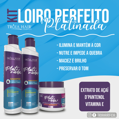 Kit Platinada + Spray Capilar Vinagre De Maçã Tróia Hair