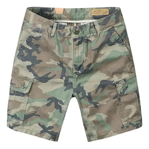 Pantalones Cortos Tipo Cargo De Camuflaje Para Hombre, Ropa