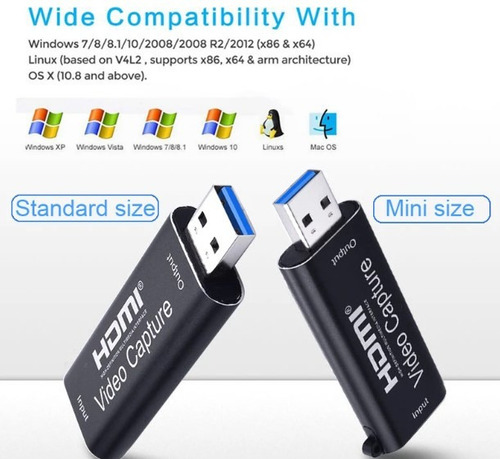 Placa De Captura Vídeo Mini 4k 1080p Hdmi Usb 2.0 Live Steam